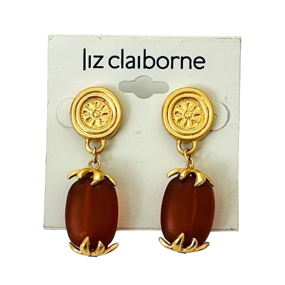 3/$15 Liz Claiborne Gold Tone Lucite Drop Dangle Earrings